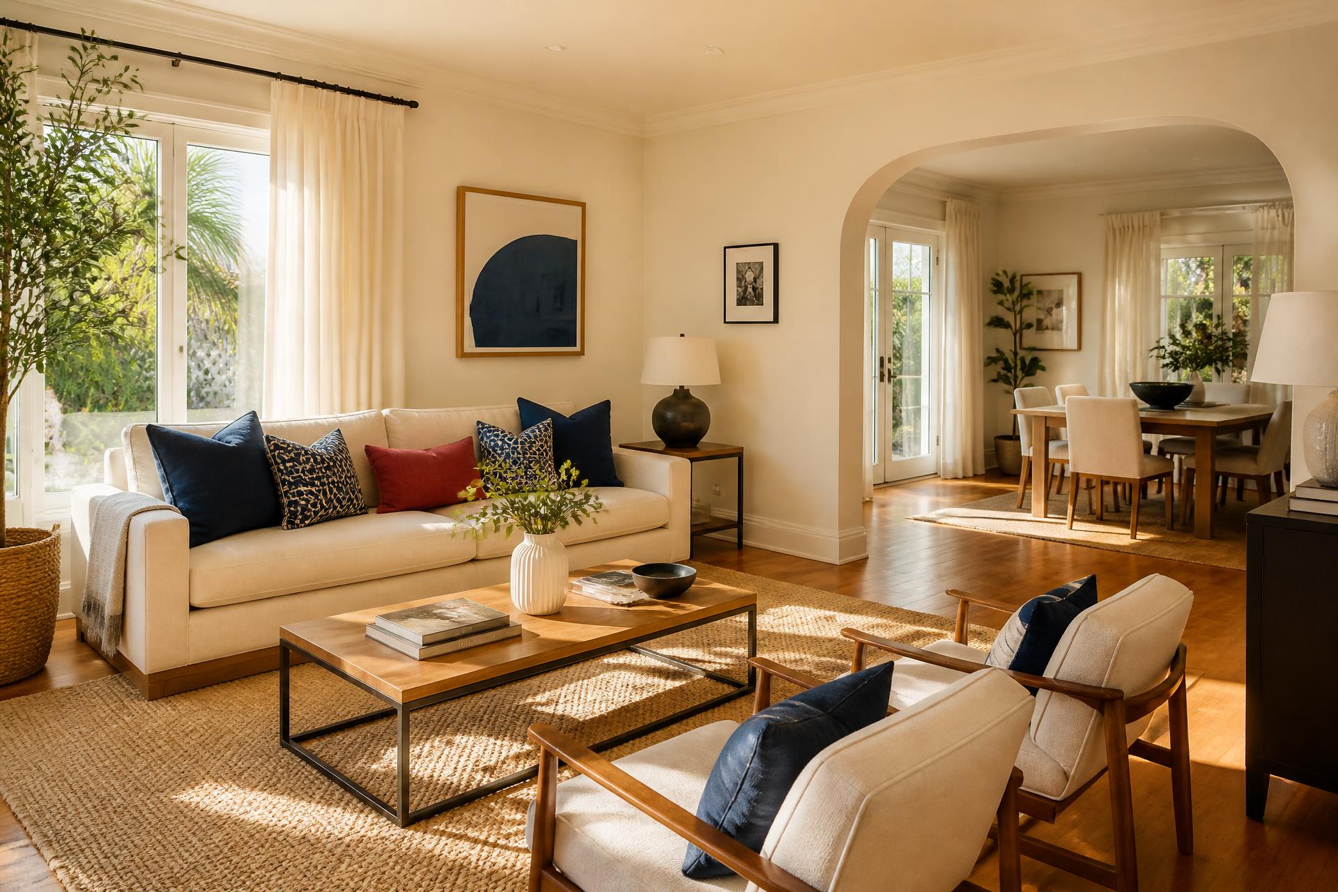 Bright, cozy freshly cleaned living room